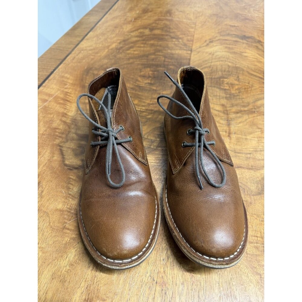 Franco Fortini Men’s Size 8 Hudson Brown Leather Lace Up Chukka Boots Shoes